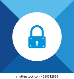 Lock Icon on Blue Background. Eps-10.