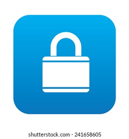 Lock icon on blue background,clean vector