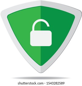 Lock icon on green glossy button