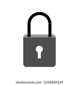 Icono de bloqueo en fondo blanco aislado.Ilustración vectorial.