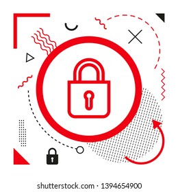 Lock icon on modern background	
