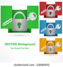 lock icon on paper, isolated on white background