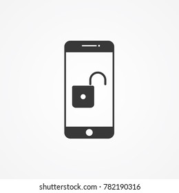 Lock icon on phone screen.gradient illustration isolated vector sign symbol