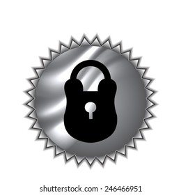 lock icon on round sticker