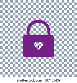 Lock Icon on transparent background. Violet icon