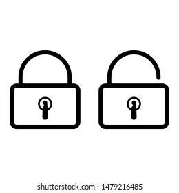 lock icon on white background. flat illustration of lock. vector icon. lock sign symbol