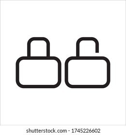 The lock icon on white background