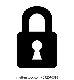 Lock icon on white background.