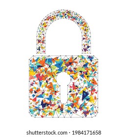 Lock icon on white background