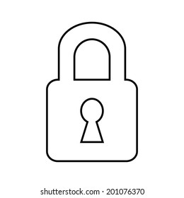 Lock icon on white background.