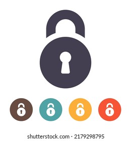 Lock icon on white background