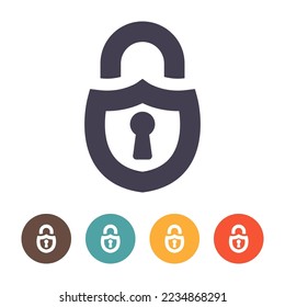 Lock icon on white background