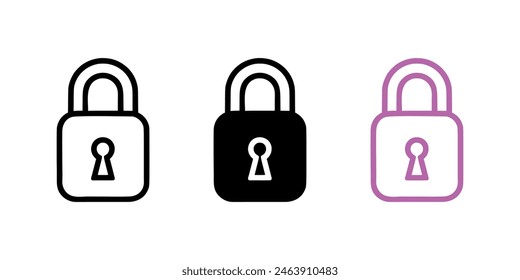 Lock icon on white background. Vector illustration in trendy flat and black style