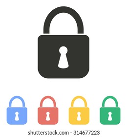 Lock icon on white background. Vector illustration.