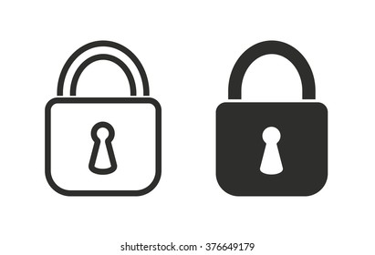Lock  icon  on white background. Vector illustration.