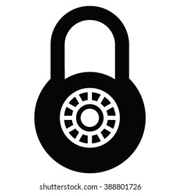 Lock icon on the white background