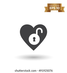 Lock Icon on white background. Vector illustration.