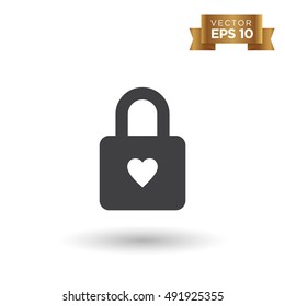 Lock Icon on white background. Vector illustration.