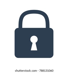 Lock icon on white background. Vector illustration