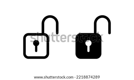 Lock icon. Open padlock symbol. Vector isolated sign.