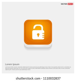 Lock icon Orange Abstract Web Button - Free vector icon