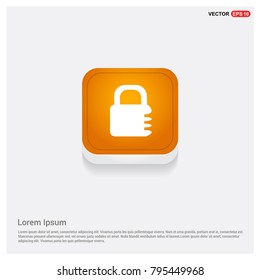 Lock icon Orange Abstract Web Button