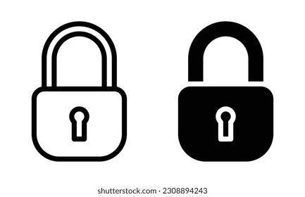 Lock icon with outline and glyph style.