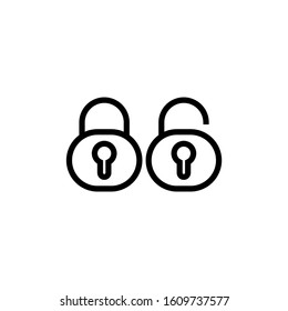 Lock Icon in outline style on white background