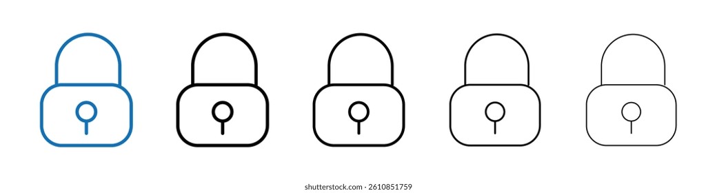 Lock icon Outline vector logo for web ui