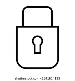 Lock icon Outline vector for web ui