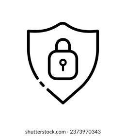 Lock icon. Outline, warning sign, attention icon, safety and lock icon. Vector illustration