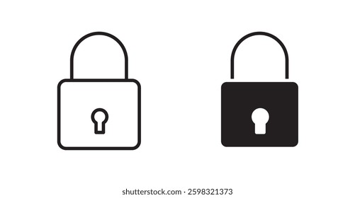 Lock icon outlined icon vector collection.