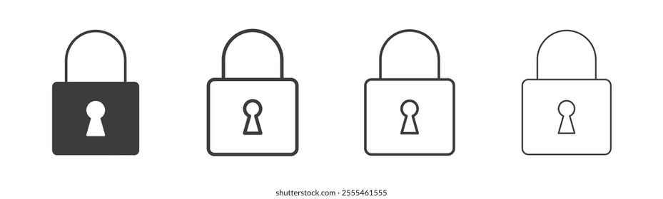 Lock icon pack. vector illustration