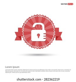 lock icon - padlock icon - abstract logo type icon - Retro vintage badge and label red background. Vector illustration