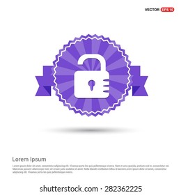 lock icon - padlock icon - abstract logo type icon - Retro vintage badge and label Purple background. Vector illustration