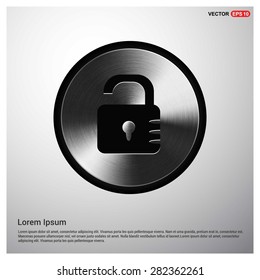 lock icon - padlock icon - abstract logo type icon - Realistic Silver metal button abstract background. Vector illustration