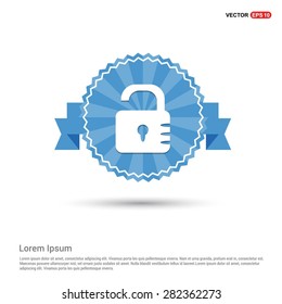 lock icon - padlock icon - abstract logo type icon - Retro vintage badge and label Blue background. Vector illustration
