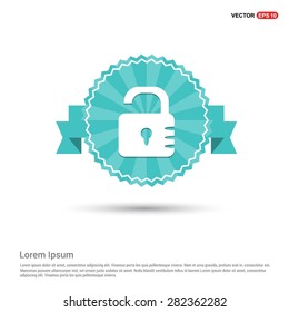 lock icon - padlock icon - abstract logo type icon - Retro vintage badge and label turquoise background. Vector illustration