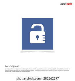 lock icon - padlock icon - abstract logo type icon - blue sticker background. Vector illustration