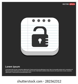 lock icon - padlock icon - abstract logo type icon - glossy notepad book icon button background. Vector illustration