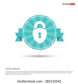 lock icon, padlock icon - abstract logo type icon - Retro vintage badge and label turquoise background. Vector illustration