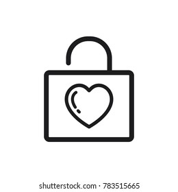 lock icon, padlock illustration, love and padlock conception 