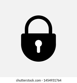 Lock Icon. Padlock Illustration As A Simple Vector Sign & Trendy Symbol in Glyph Style for Design and Websites, Presentation or Mobile Apps.,