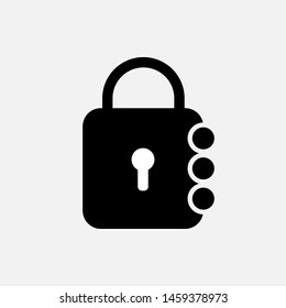 Lock Icon. Padlock Illustration As A Simple Vector Sign & Trendy Symbol in Glyph Style for Design and Websites, Presentation or Mobile Apps.