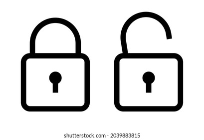 lock icon . padlock icon . line icon . vector illustration