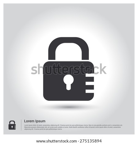 lock icon, padlock icon pictogram icon, Flat pictograph Icon design gray background. Vector illustration.