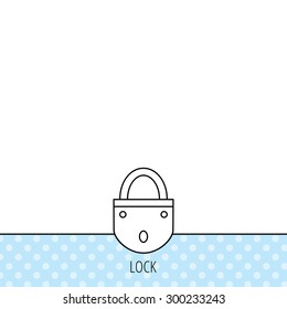 Lock icon. Padlock or protection sign. Password symbol. Circles seamless pattern. Background with icon. Vector