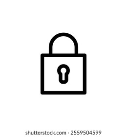 Lock Icon Padlock Security icon Secure Access outline style UI UX illustration