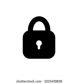 Lock icon. Padlock sign. Close. Vector illustration. Flat design. 