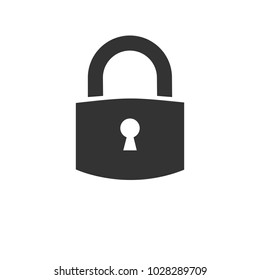Lock icon. Padlock sign. Close. Vector illustration. Flat design. 